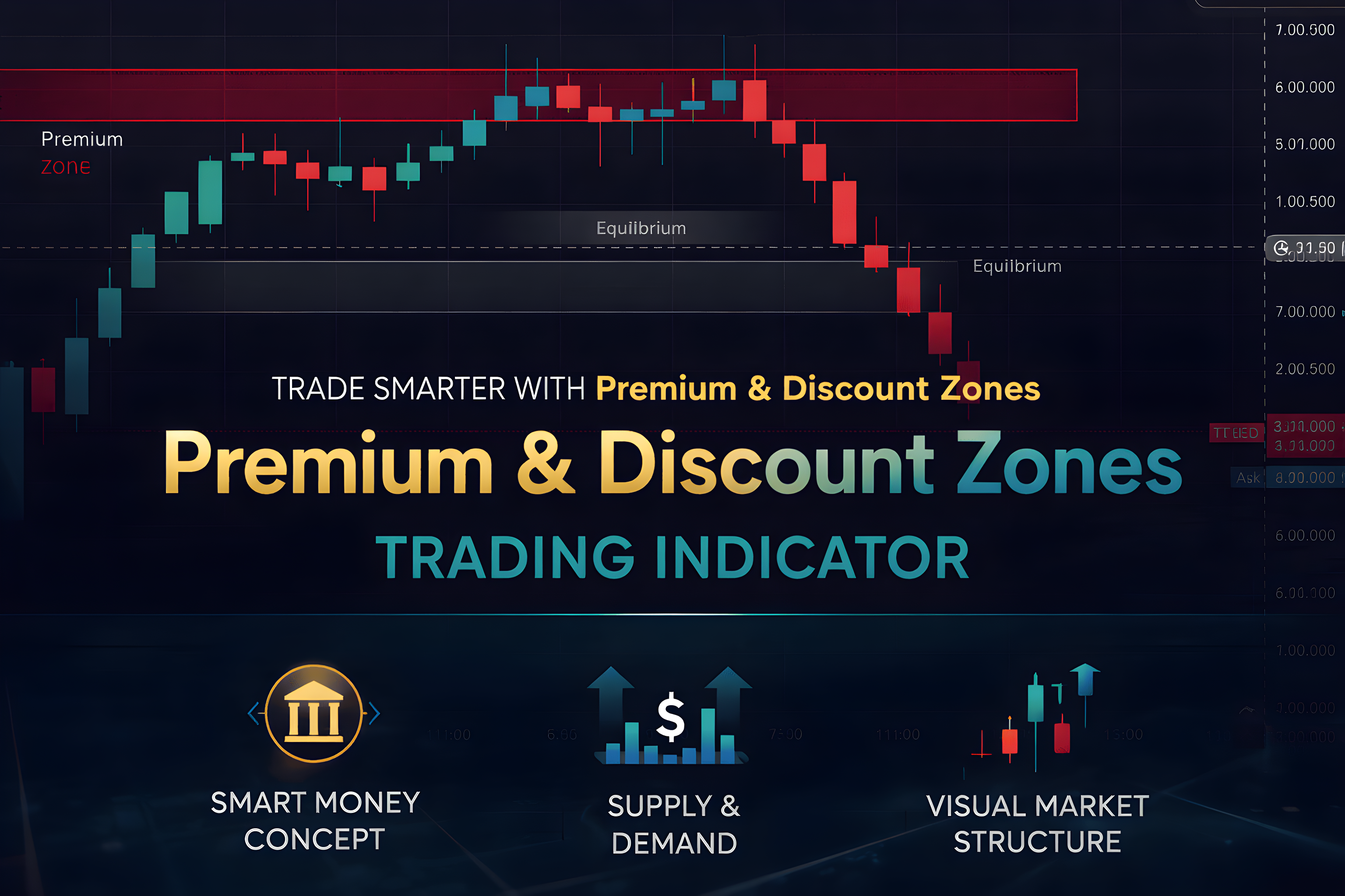 Premium & Discount Zones Trading Indicator